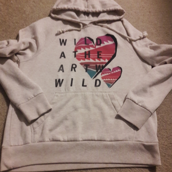 Roxy Wild at Heart Pullover Cream Hoodie - Size XL - Picture 2 of 5